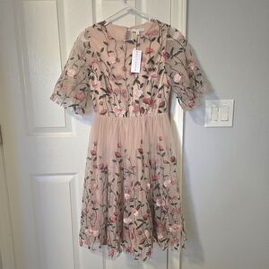 Baltic Born Pink and Cream Floral Dress